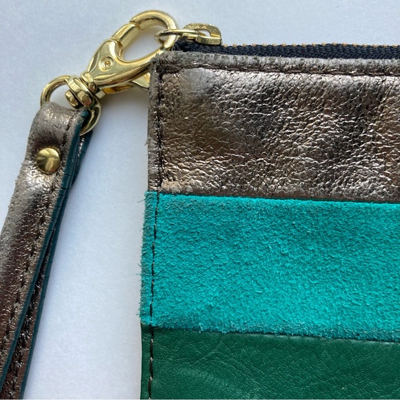 Fossil Leather Multi Colored Striped Wristlet - Picture 7 of 7